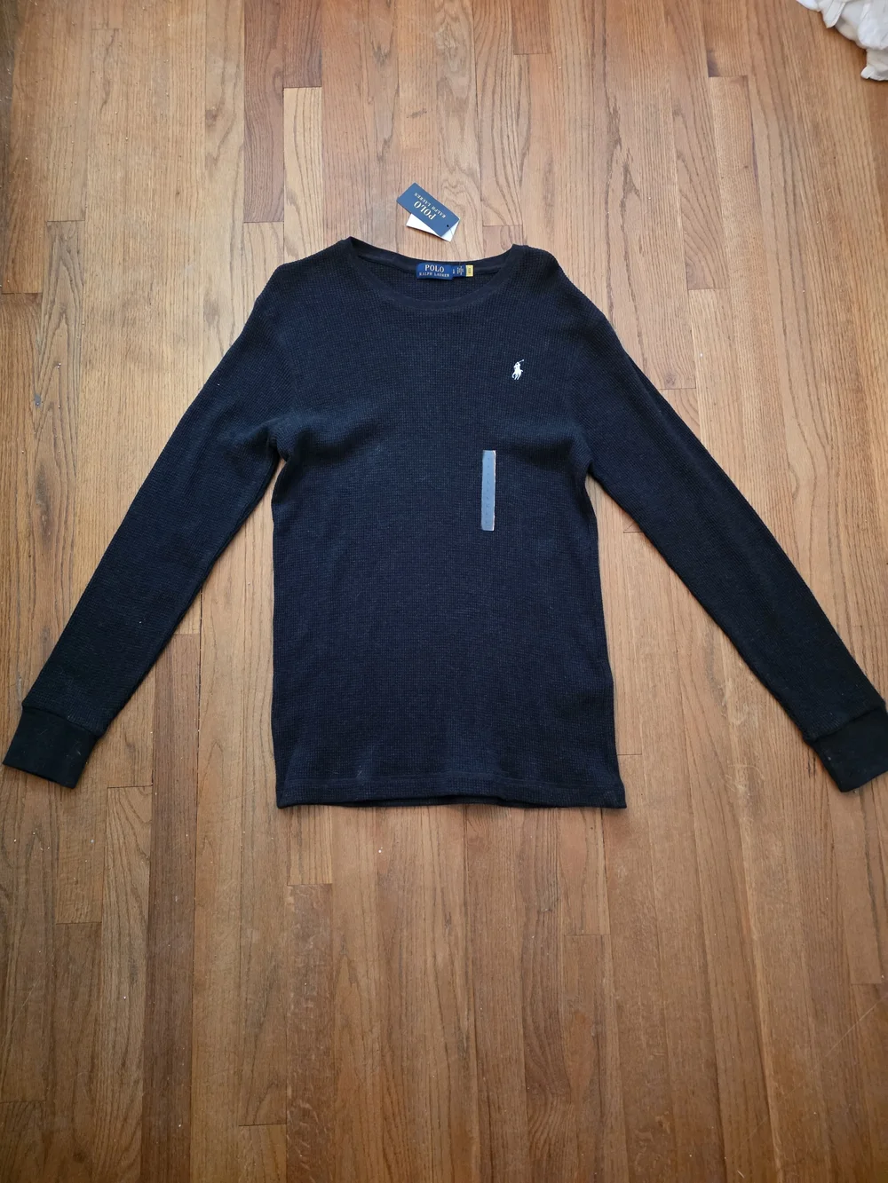Polo Ralph Lauren Black Long Sleeve Knit Top NWT Size L